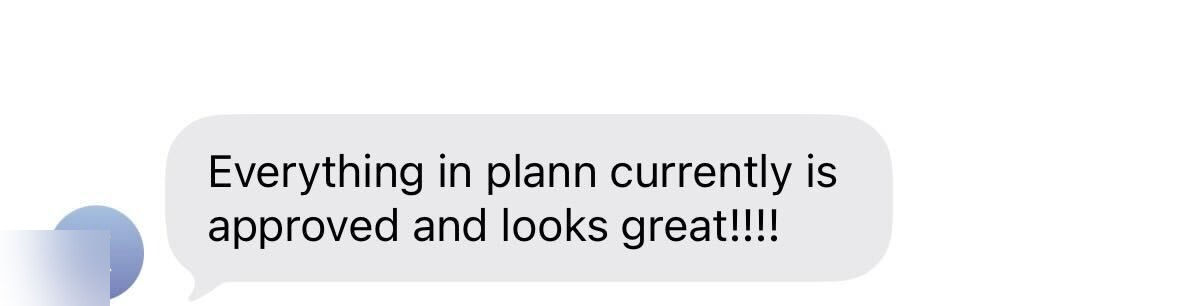 Jewelry client text message testimonial