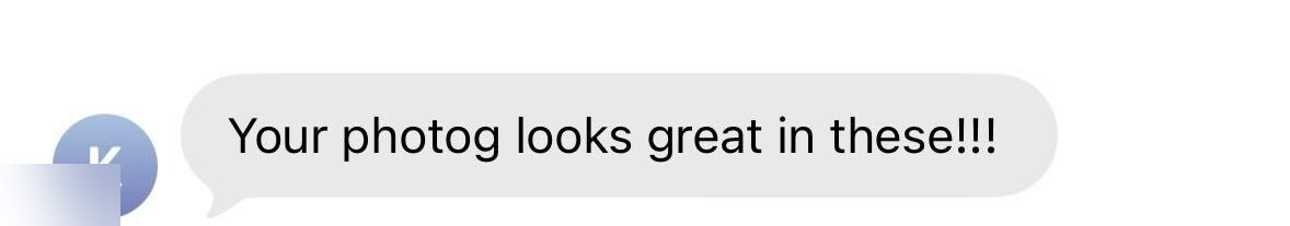 Jewelry client text message testimonial